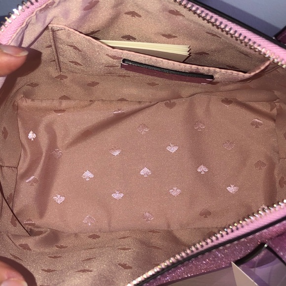 KATE♠️SPADE LOLA PINK GLITTER SATCHEL & WALLET - Picture 7 of 13